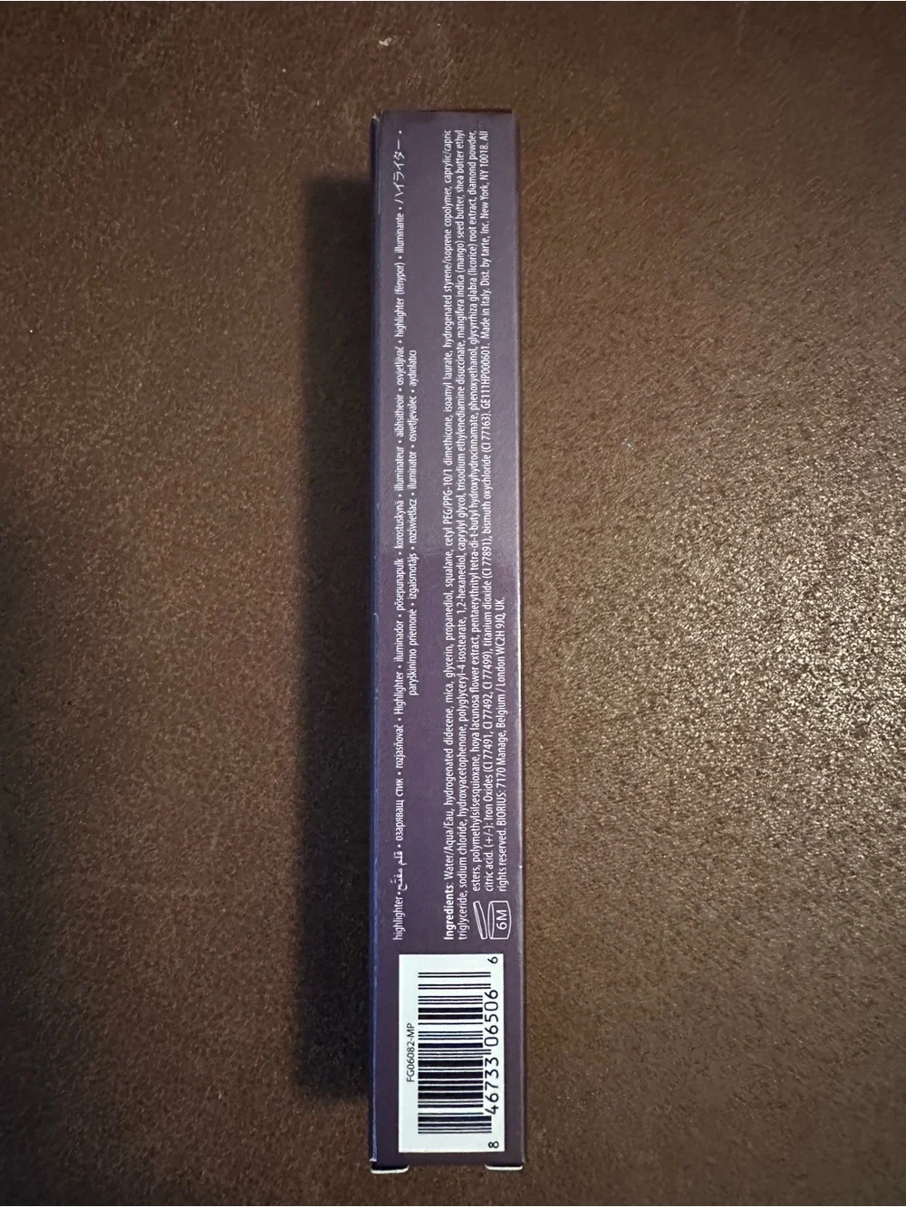 tarte deep purple sunbeam branded box